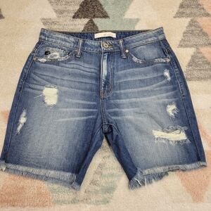Kancan Distressed Longline Bermuda Jean Shorts Size Small